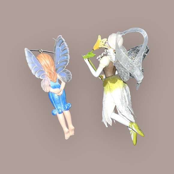 2002 Porcelain Christmas Fairy & 2010 Bluebell Fairy Hallmark Keepsake Ornaments - Picture 2 of 7